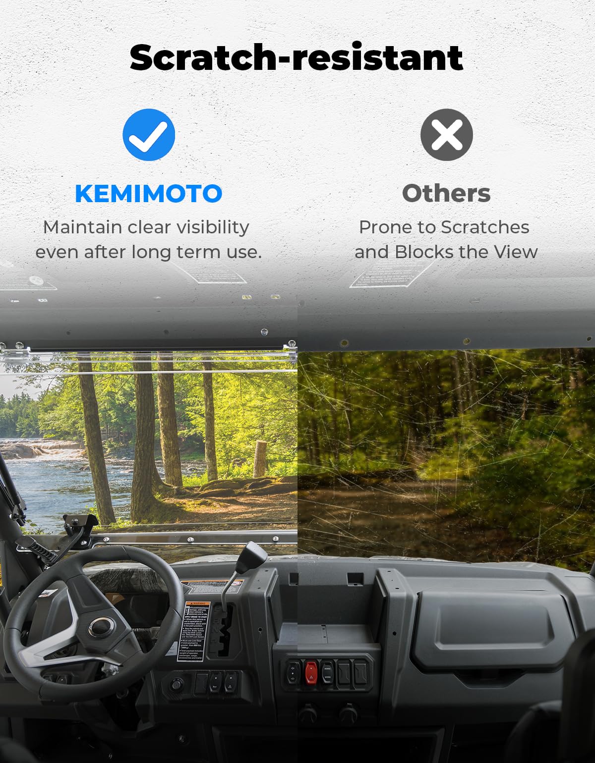 Amazon.com: KEMIMOTO 3-IN-1 Flip Windshield Compatible with CFMOTO