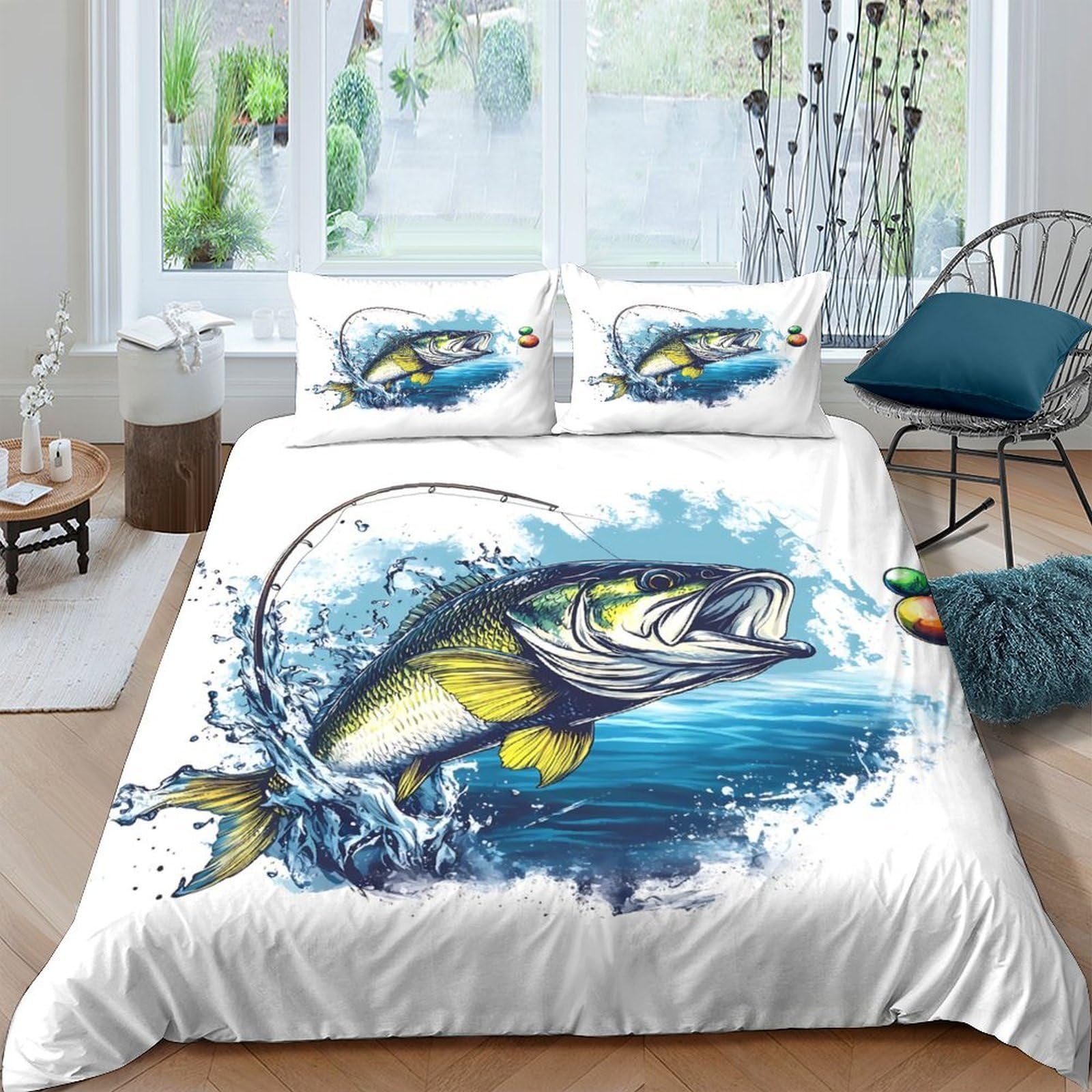Ctjqhvkz Style-10 3D Printed Fish Splash Fitted Sheet Microfiber Soft Water Wave Mattress Cover For Bedroom Guest Room Decor Protection Single（135X200cm）