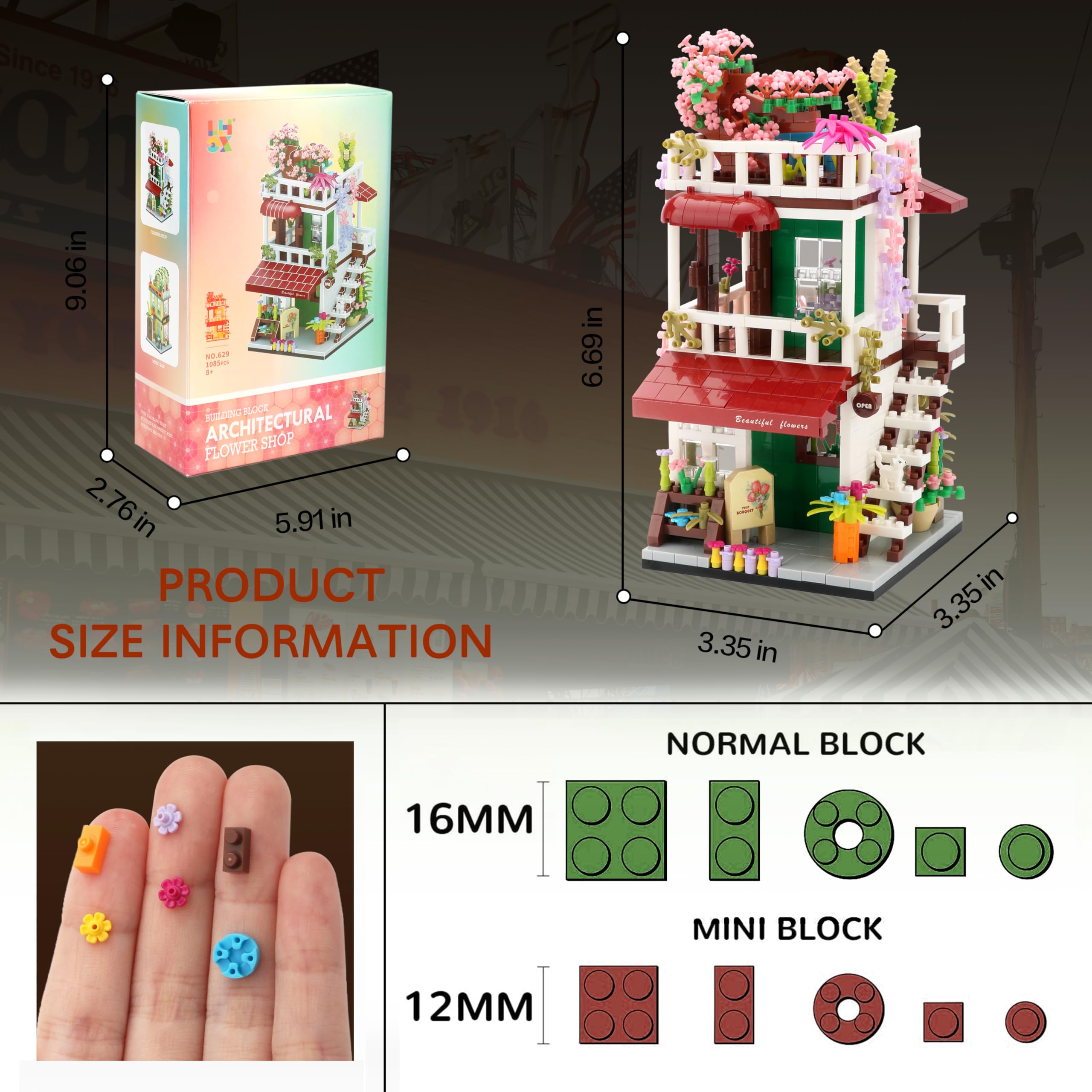 Amazon.com: TEXXXIAN Mini House Building Kit, Street View Flower