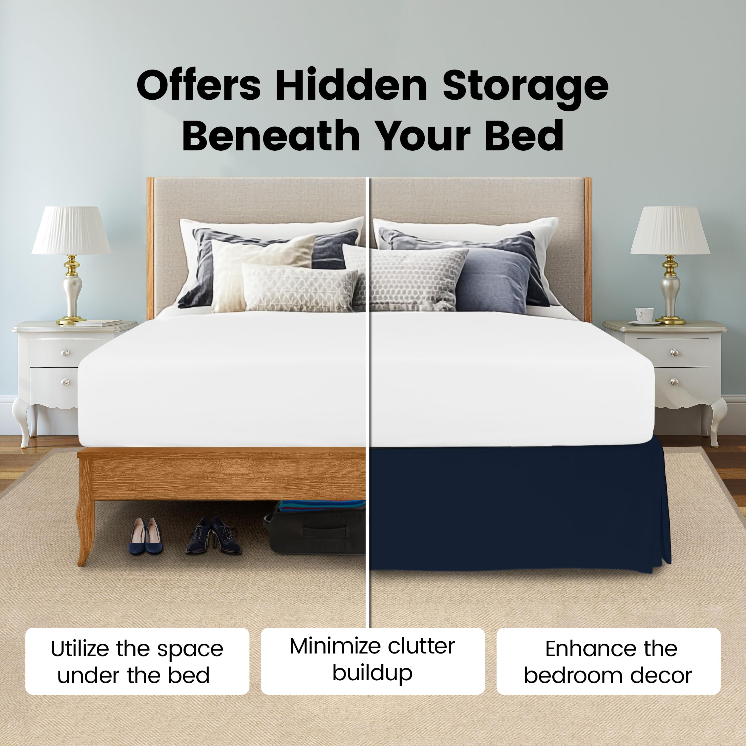 Utopia Bedding Falda de Cama Individual – Suave Volantes Plisados cuádruples – Fácil Ajuste con caída a Medida de 16 Pulgadas – Calidad de Hotel, Resistente al Encogimiento y a la decoloración