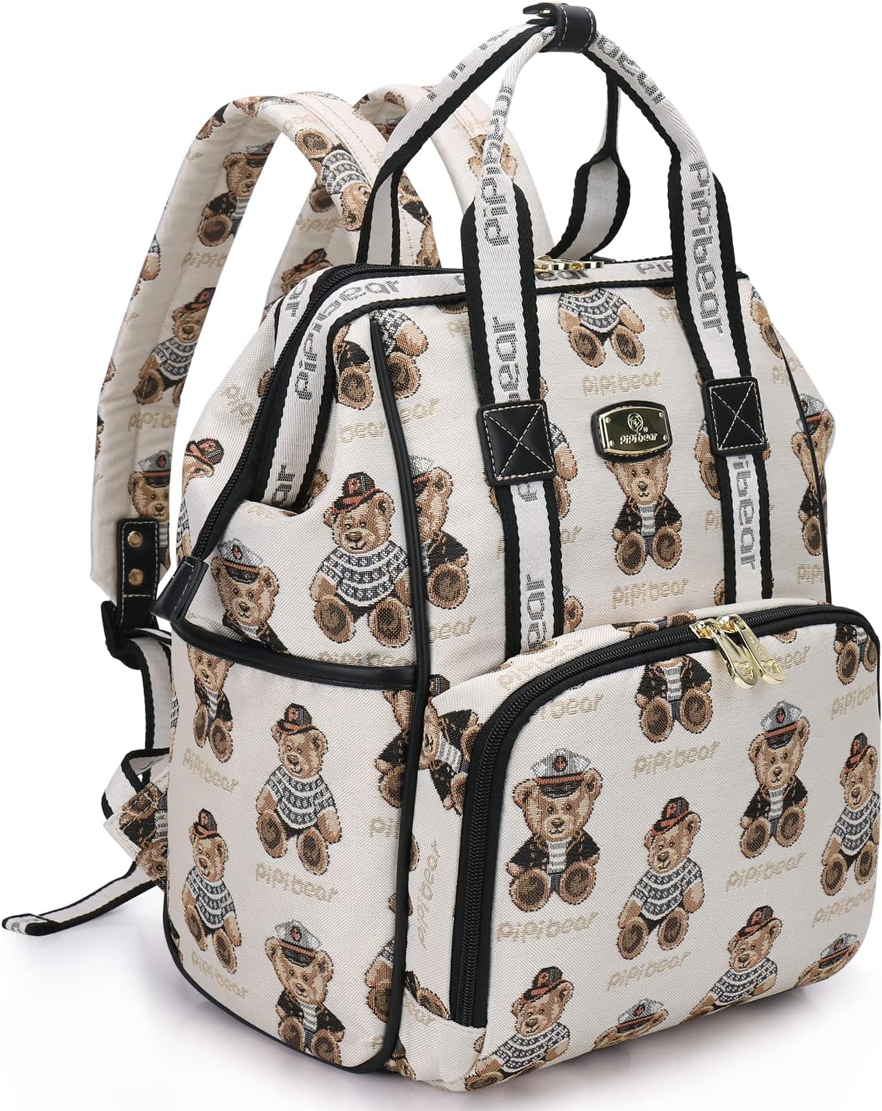 Diaper bag with bear print