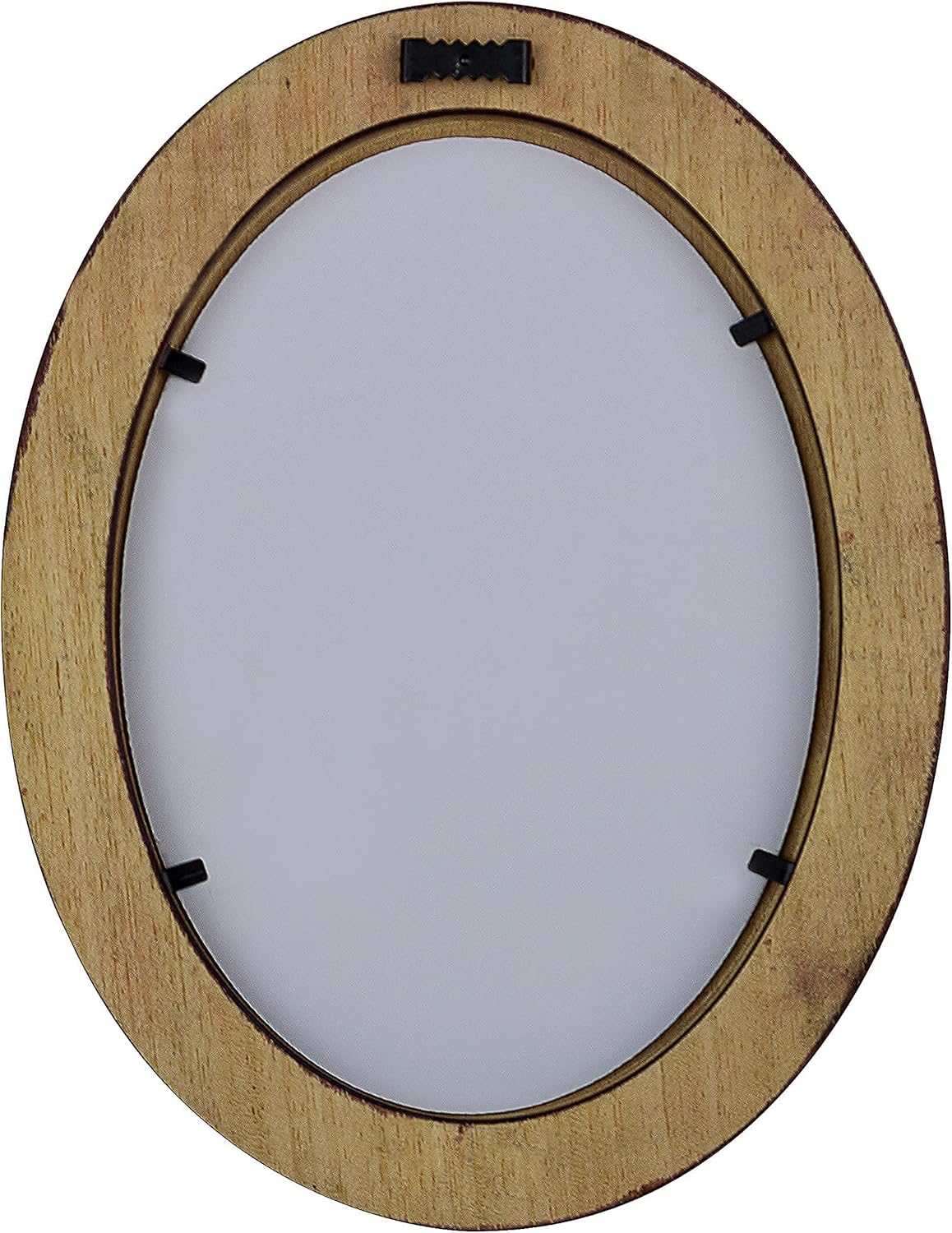 Classic Oval Picture Frame 5x7 Made in Italy - Hand Made Solid Wood Frame with Stained Walnut Finish