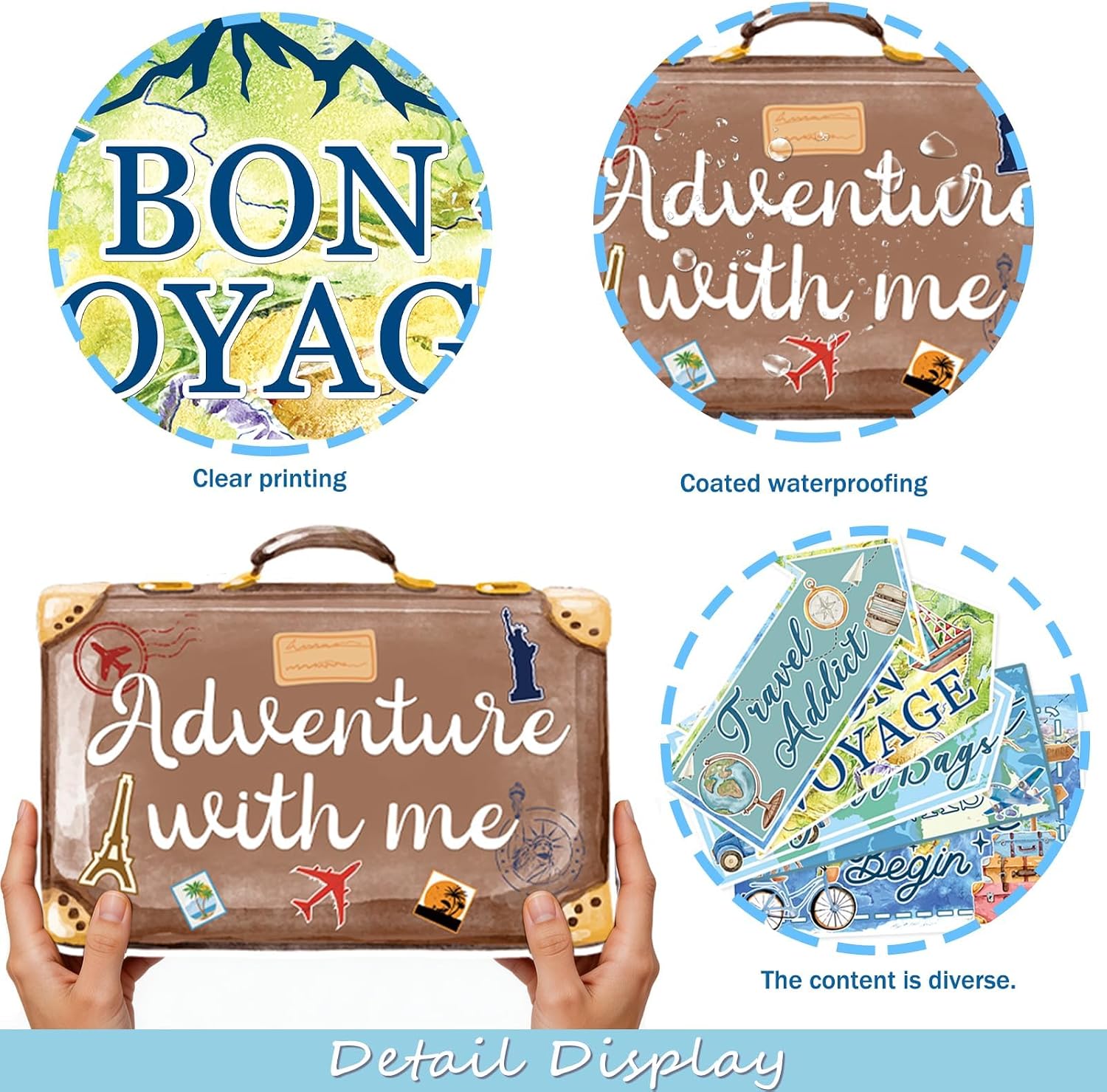 Travel Themed Party Decorations, 22 PCs Adventure Awaits Party Supplies Set Let The Adventure Begin Signs Bon Voyage