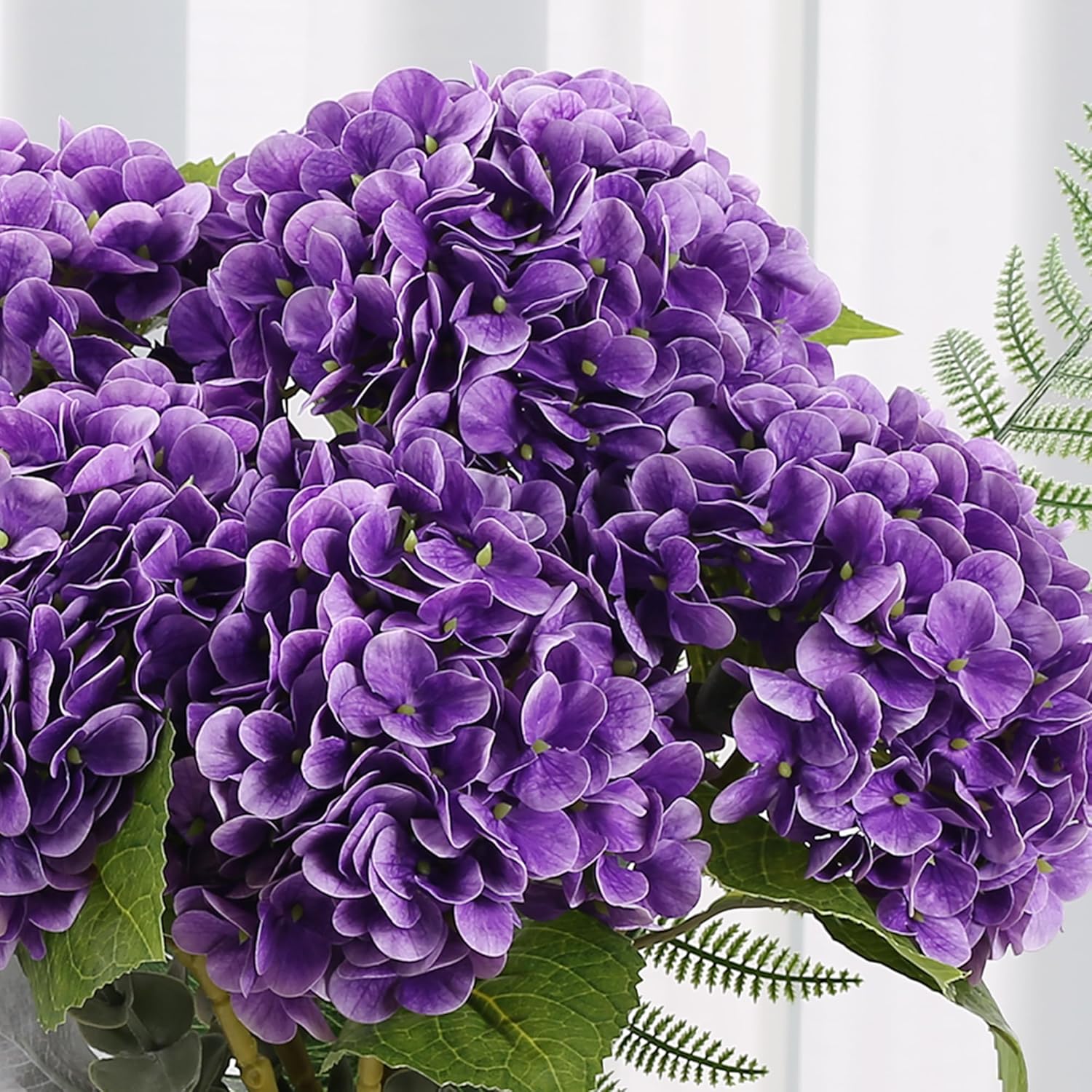 5pcs Hydrangea Artificial Flowers Real Touch 20 inch Lifelike Hydrangea Flower for Home Wedding Office Party Living Room Decoration (Purple#2) - Image 6