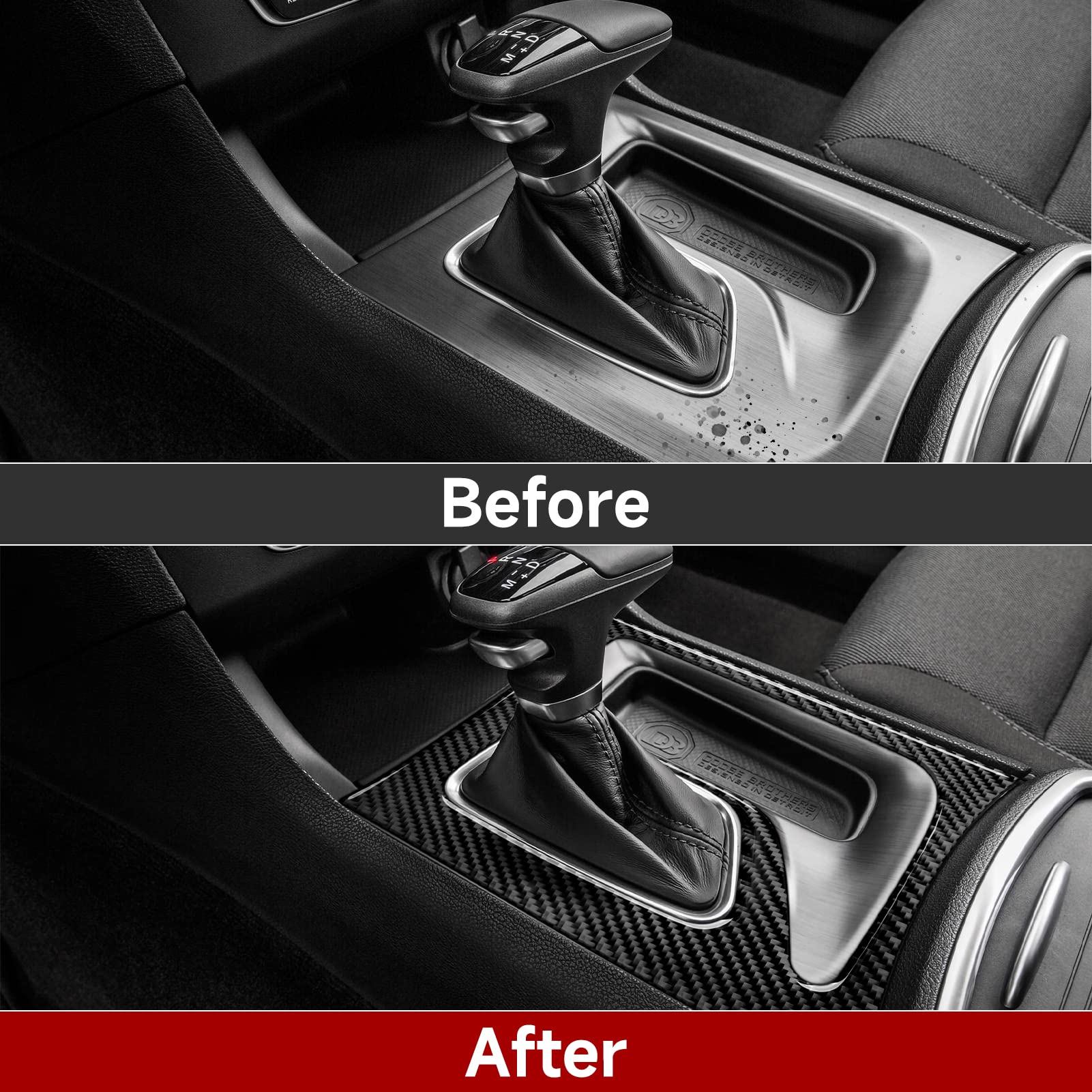 BRMYL Carbon Fiber Gear Shift Panel Decals For 2015-2023 Dodge Challenger - Easy Install Stickers - View #14