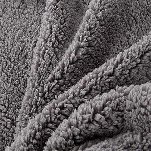 Miniatura 3 de Manta Sherpa para sofá de 60 x 80 pulgadas, manta de forro polar mullida, suave y acogedora para cama, manta gruesa y cálida para todas las