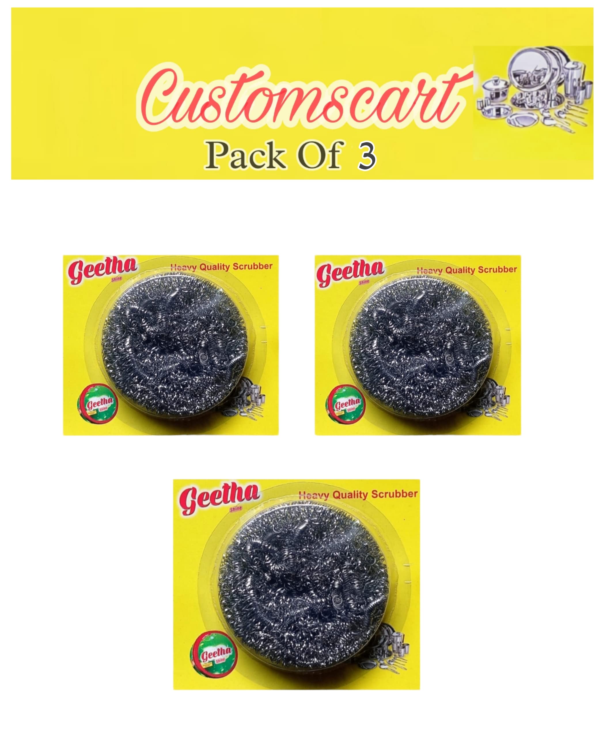 See full amazon price history chart for Customscart Stainless Steel Scrubber (15 Grams) Non Rusting Wire Scrubbers for Tough Stain Removal |Kitchen Oily Steel Glassware Aluminium Dishes Plates Utensils Cleaning, Set of 3, Silver Customscart Stainless Steel Scrubber (15 Grams) Non Rusting Wire Scrubbers for Tough Stain Removal |Kitchen Oily Steel Glassware Aluminium Dishes Plates Utensils Cleaning, Set of 3, Silver (B0B5VMWT8Y) Amazon Price History, Amazon Price Tracker