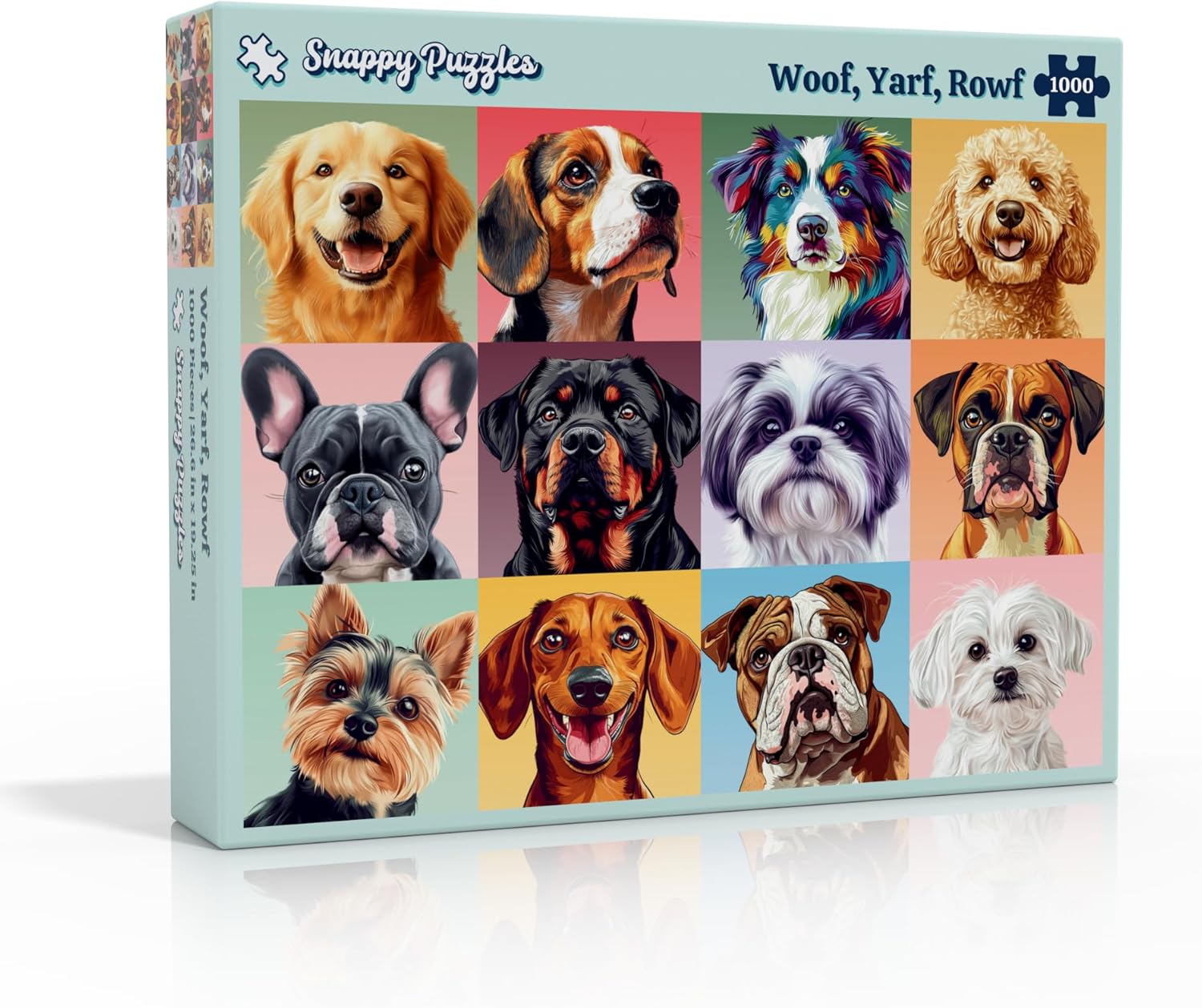 Snappy Puzzles Woof, Yarf, Rowf | 1000-Piece Jigsaw Puzzle for Adults | Made in The USA with Satin Finish