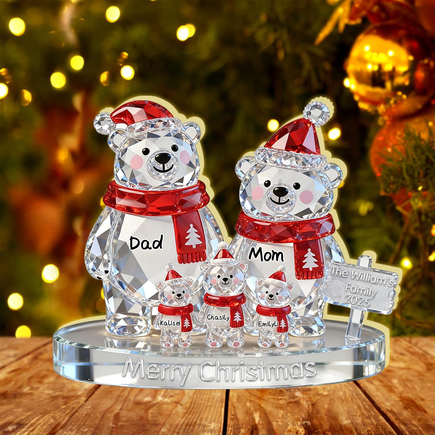 MYZQIFF Personalized Snowman Grandma, Grandpa, Grandparents and Grandkids LED Light Box, Custom Family Grandkids Name Christmas Snowman Grandma Night Light Lamp Box Desk Decor for Gigi Nana (style13)