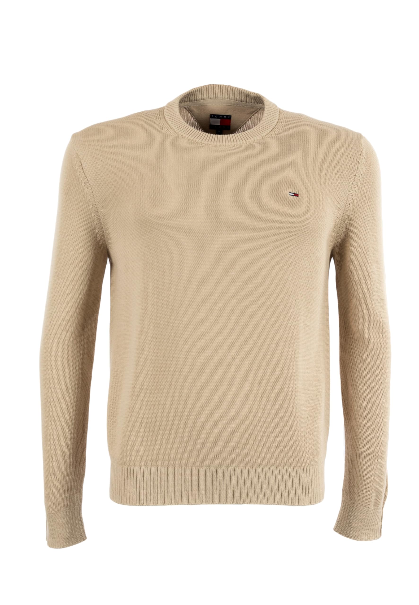 Tommy Jeans Men's TJM Slim Ess Sweater Ext Dm0Dm21787 Pullover, Beige (Gulf Sand), M