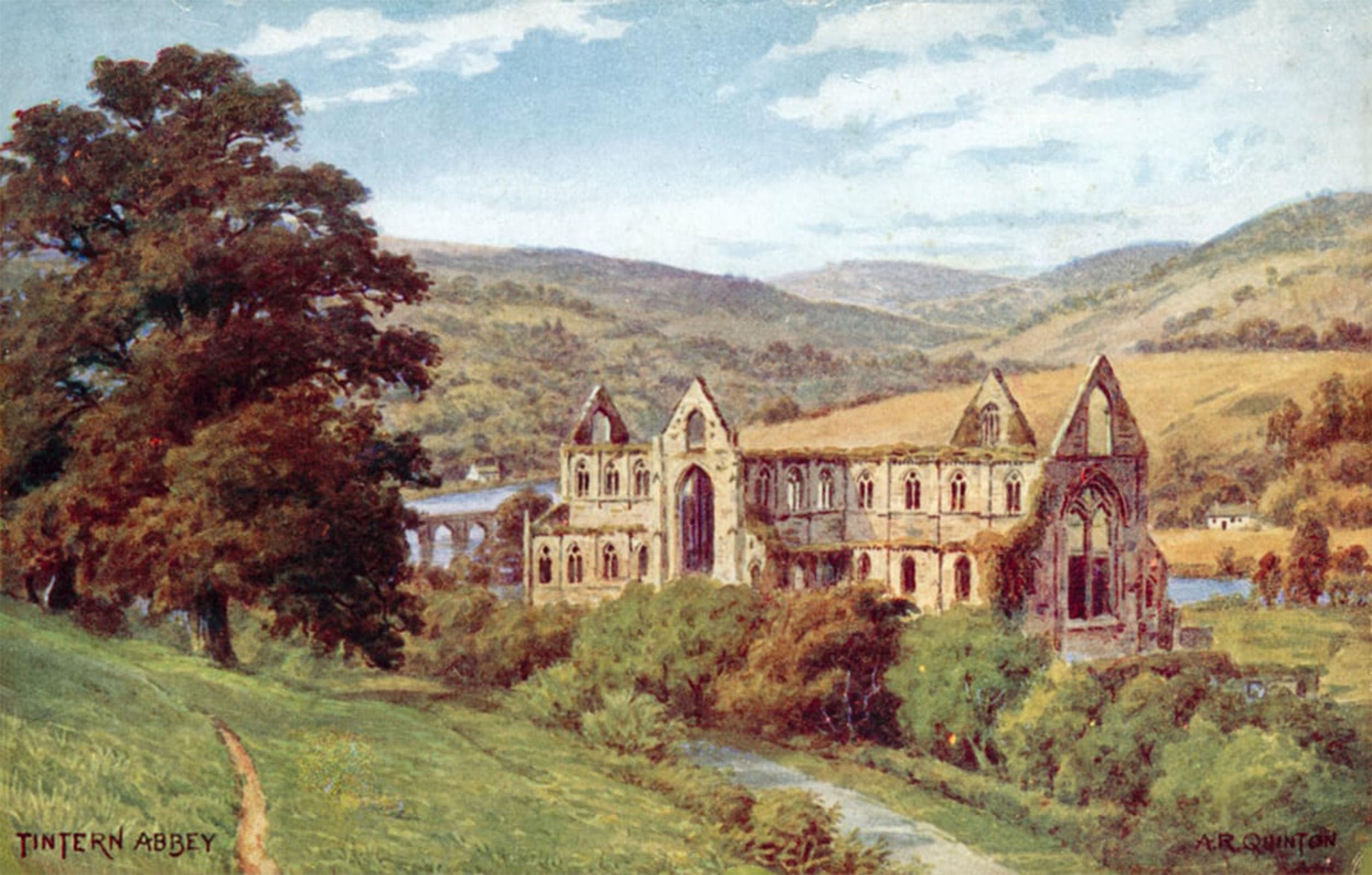 ARTXLXXBN Famous Prints Artwork Pictures Poster Painting Art Tintern Abbey by Alfred Robert Quinton Artwork Landscape Pictures for Home Decor 60x90cm