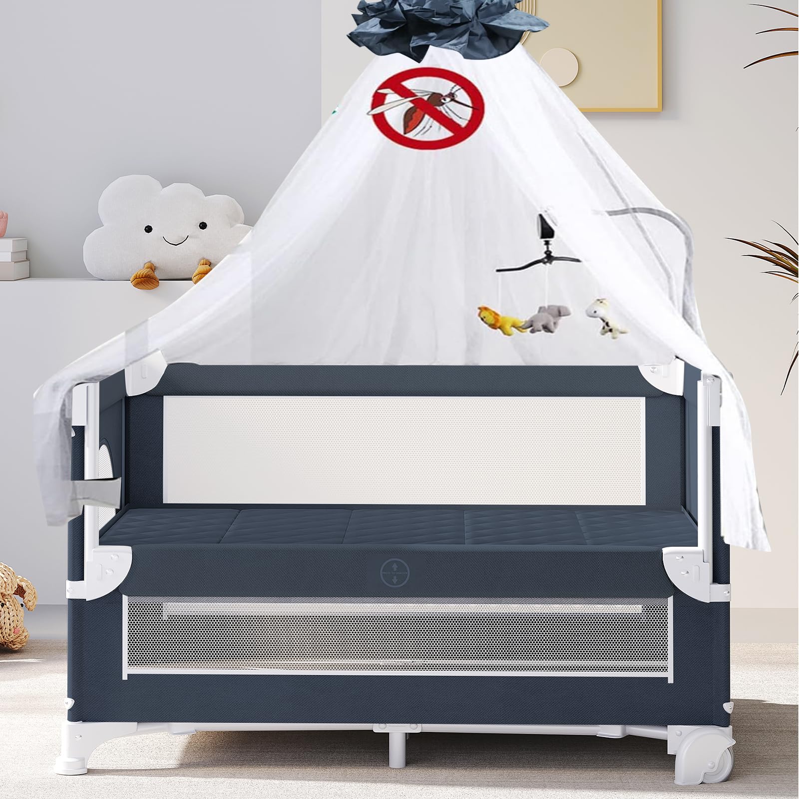 ⭐️新品⭐️ ベビーベッド 添い寝ベッド グレー 乳児用ベッド 多機能 高さ6段調整 Amazon.co.jp: ベビーベッド 添い寝ベッド グレー 乳児用ベッド 多機能