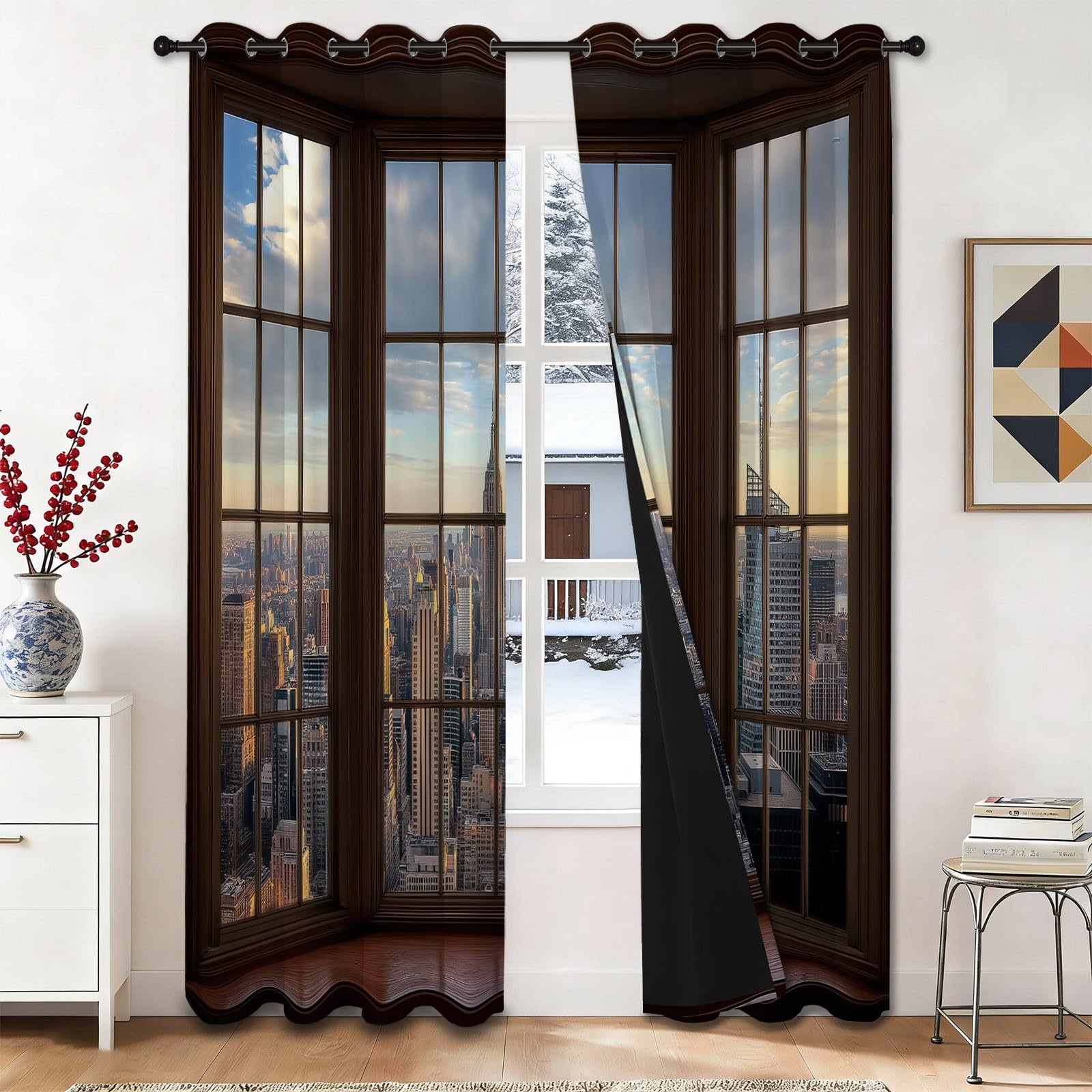 Rideau thermique haut de gamme en polyester doux 140x280 pour grand salon