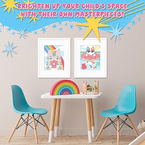 Miniatura 5 de Astrakuma Studio Pintura por números para niños de 8 a 12 años Kits de pintura de donas de gato por números con tableros de lienzo predibujados,