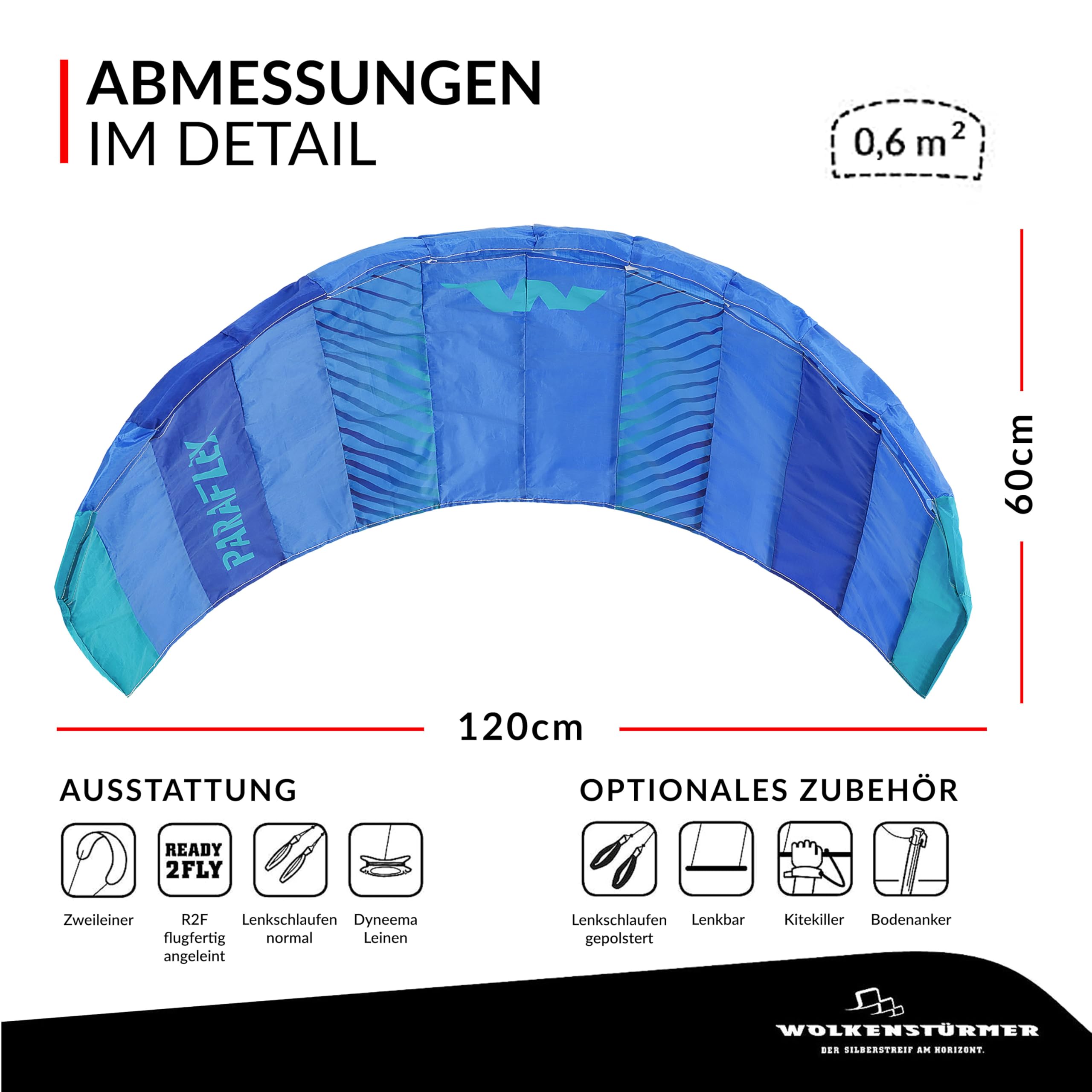 Wolkenstürmer Paraflex Basic 1.2 SE 2-Leiner Lenkmatte
