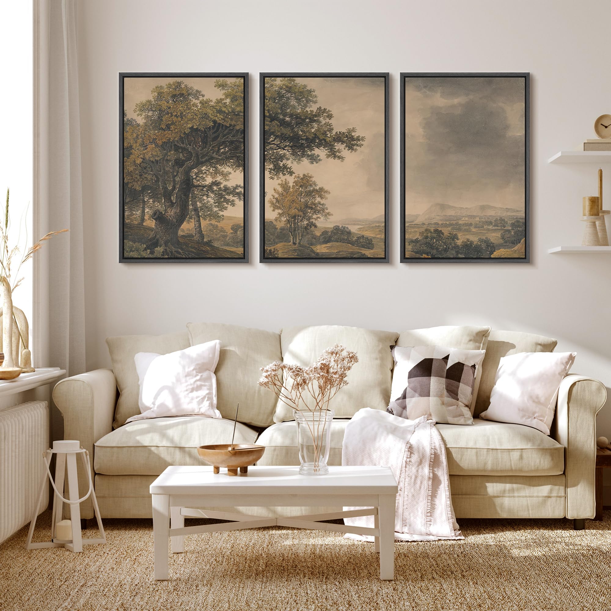 Amazon.com: MUDECOR Framed Wall Art Print Set Vintage Landscape