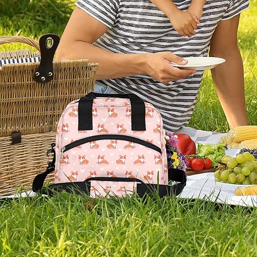 Miniatura 2 de Bonita bolsa de almuerzo aislada para mujeres, adolescentes, niñas, adultos, kawaii, cachorros, grande, térmica, duradera, a prueba de fugas, con