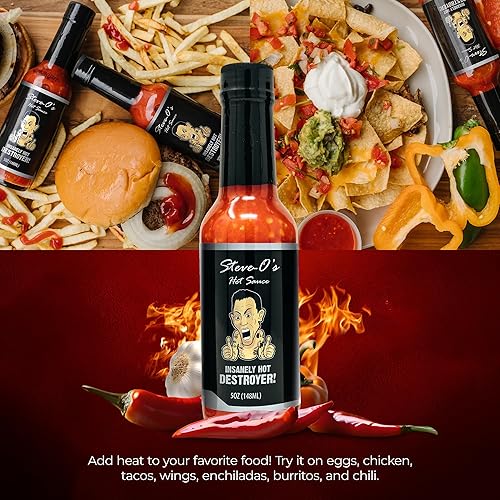 Miniatura 5 de Steve-O's Salsa picante - Salsa picante Destroyer  Con ajo y escorpión, Naga Jolokia y pimientos Carolina Reaper (5 fl oz)