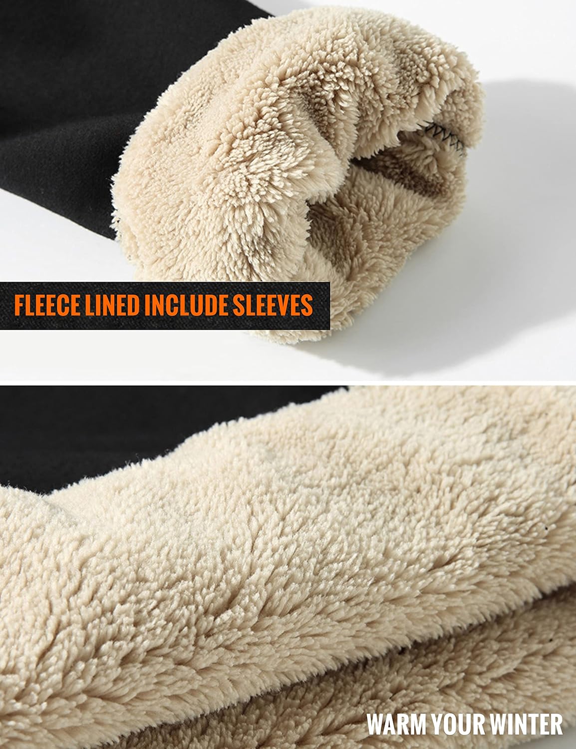 Faleave Men's Sherpa Lined Sweatshirt Fleece Crewneck Winter Thermal Thick Pullover Top - Image 4