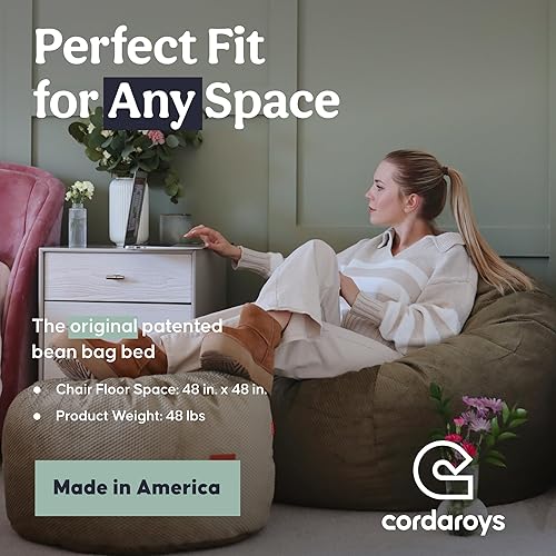 Miniatura 63 de CordaRoy's Puf de felpilla, silla convertible que se pliega de puf a cama, como se ve en Shark Tank, color carbón, tamaño Queen