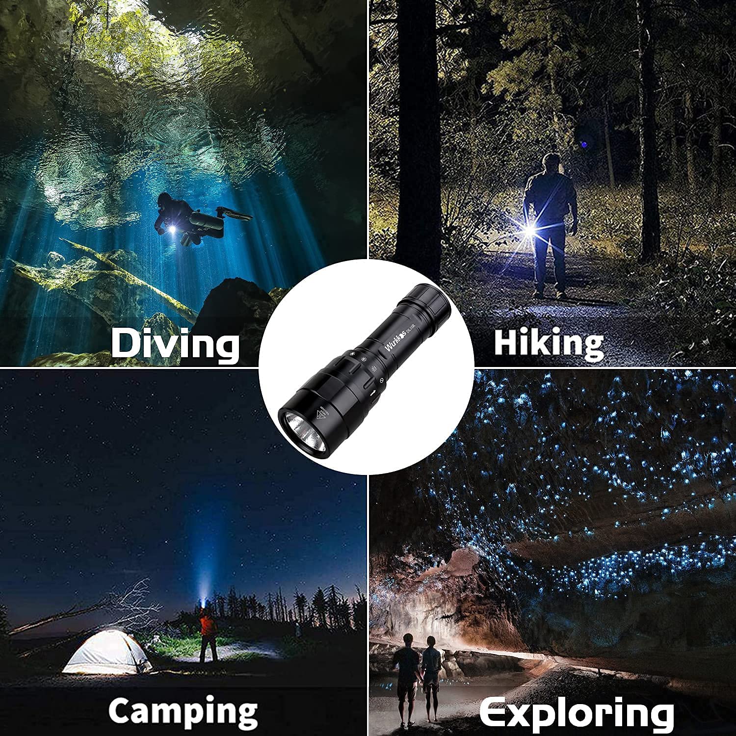 Amazon.co.jp: Wurkkosダイビングライト DL10R LED 懐中電灯 防水 4500