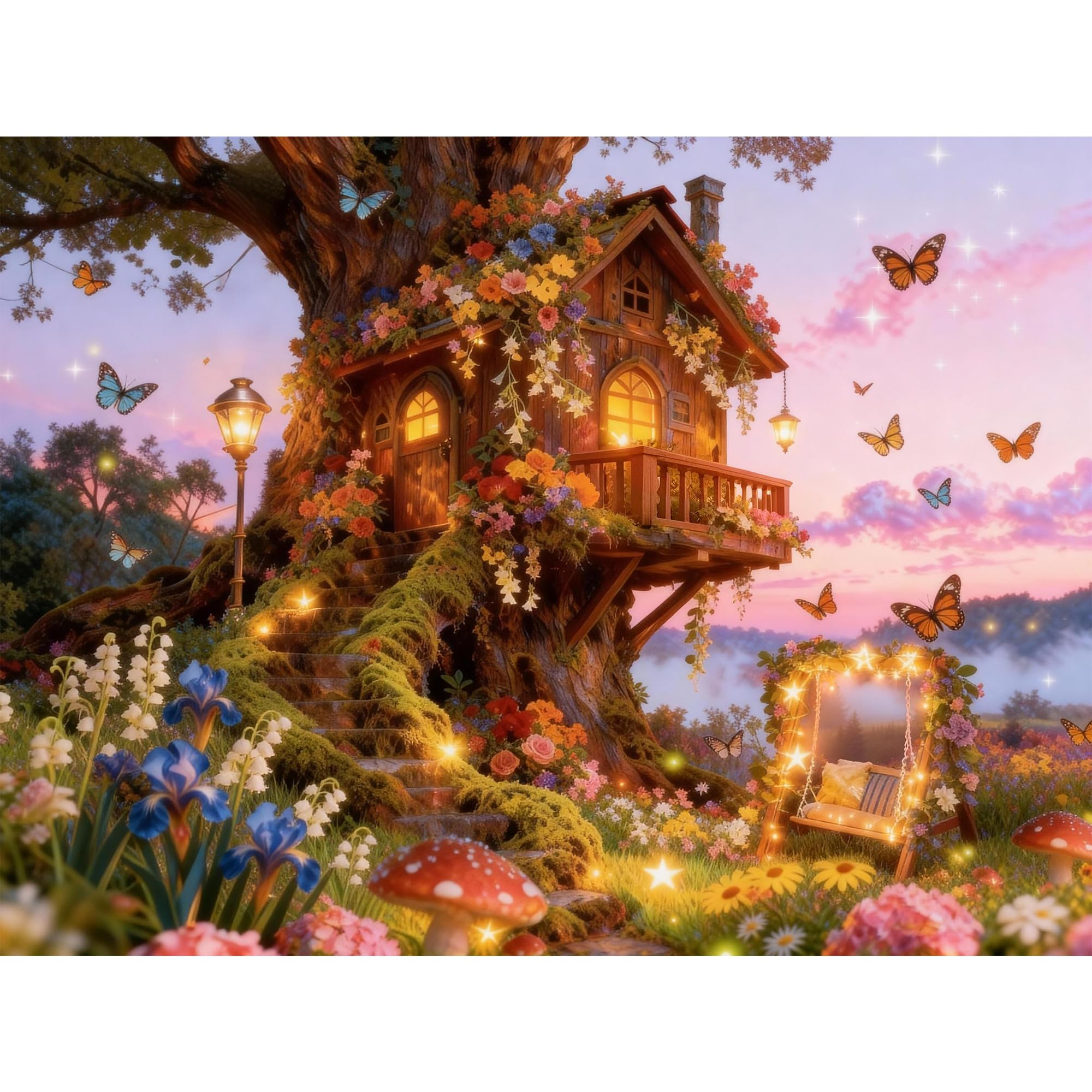 CREAFOMIFE 1000 Piece Jigsaw Puzzle for Adults, Hard Difficult Challenging Large Puzzle, Gift for Adult Puzzle Lovers Magic Treehouse (70 x 50 cm) — image 1