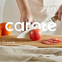 Vista 8 de CAROTE Juego de cuchillos de 12 piezas con protectores de cuchilla, revestimiento de cerámica antiadherente de granito, hoja de acero inoxidable