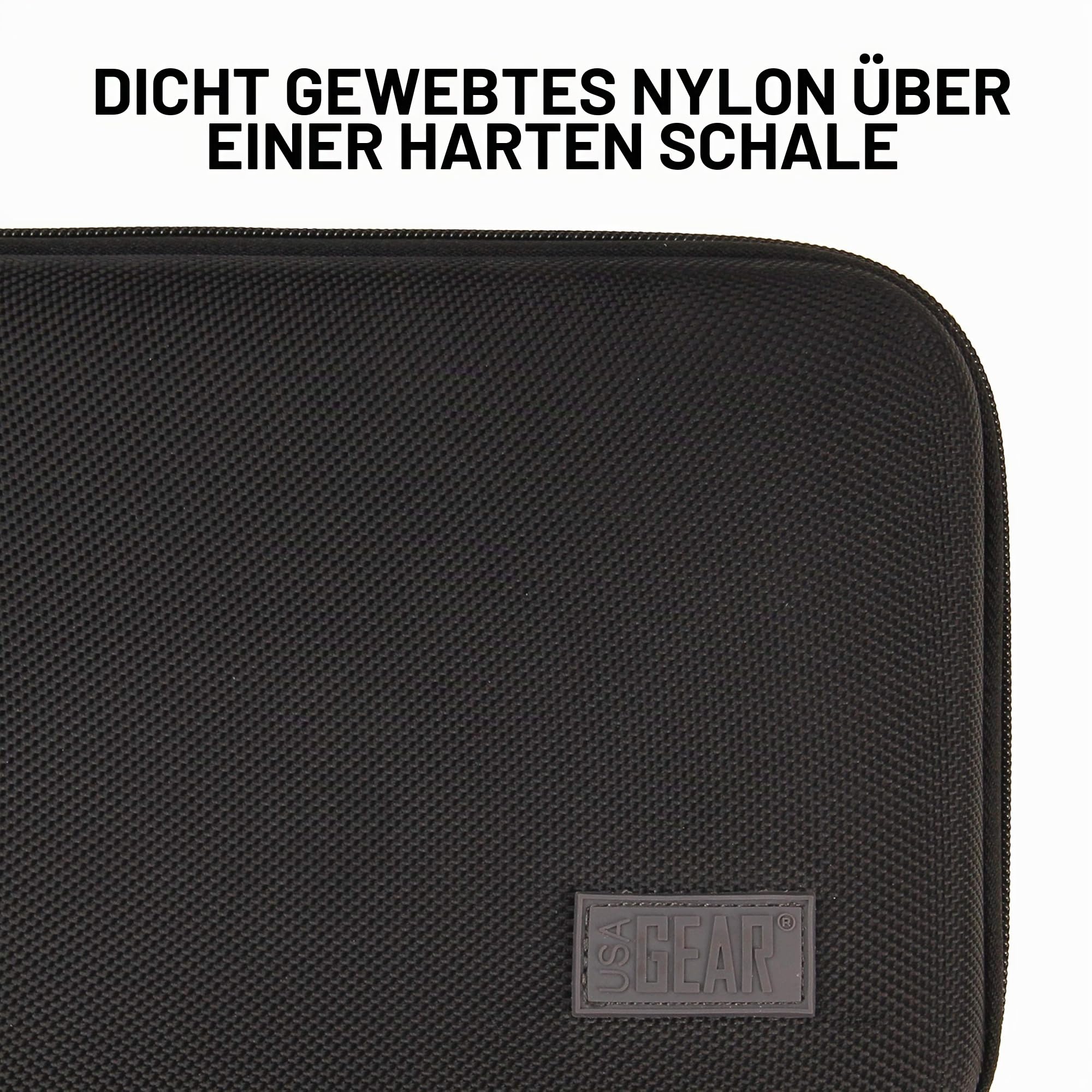 USA Gear Hartschalen-Dartkoffer - Darthalter für 8 Pfeile und Zubehör, Spitzen, Schäfte und Flüge - Kompatibel mit Pfeilen mit weicher Spitze und Stahlspitze (Schwarz)