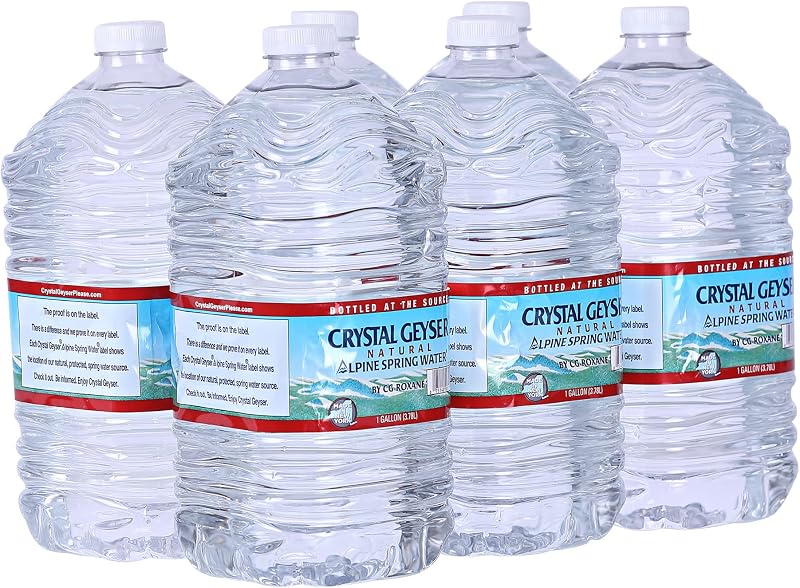 Crystal Geyser Agua de manantial alpino natural, agua potable embotellada en la fuente, 6 galones