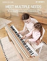 Vista 3 de Piano digital de 88 teclas con teclado pesado, soporte, cubierta, acción de martillo, teclado acústico eléctrico vertical de tamaño completo, pedal