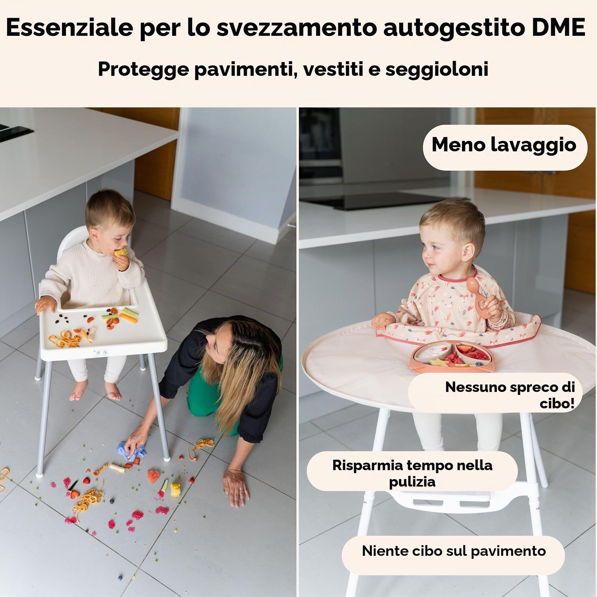 Tidy Tot Pacchetto Kit bavaglino e vassoio Vassoio + 3 bavaglino con maniche. Unisex. Taglia unica da 6 mesi a 2 anni. Essenziale per lo svezzamento.