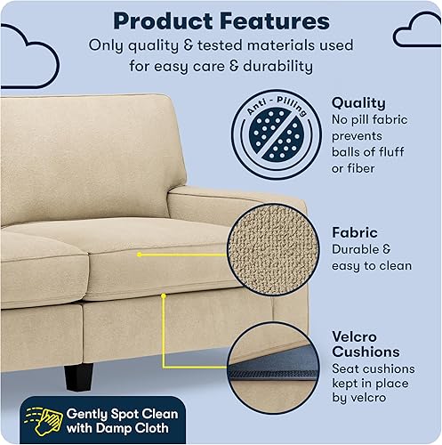 Miniatura 166 de Serta Palisades Sofás Tapizados para Sala, Sofá de Diseño Moderno, Tela, gris (Glacial Gray) gris (Glacial Gray),Beige,Marrón,Alforfón Beige,Marrón