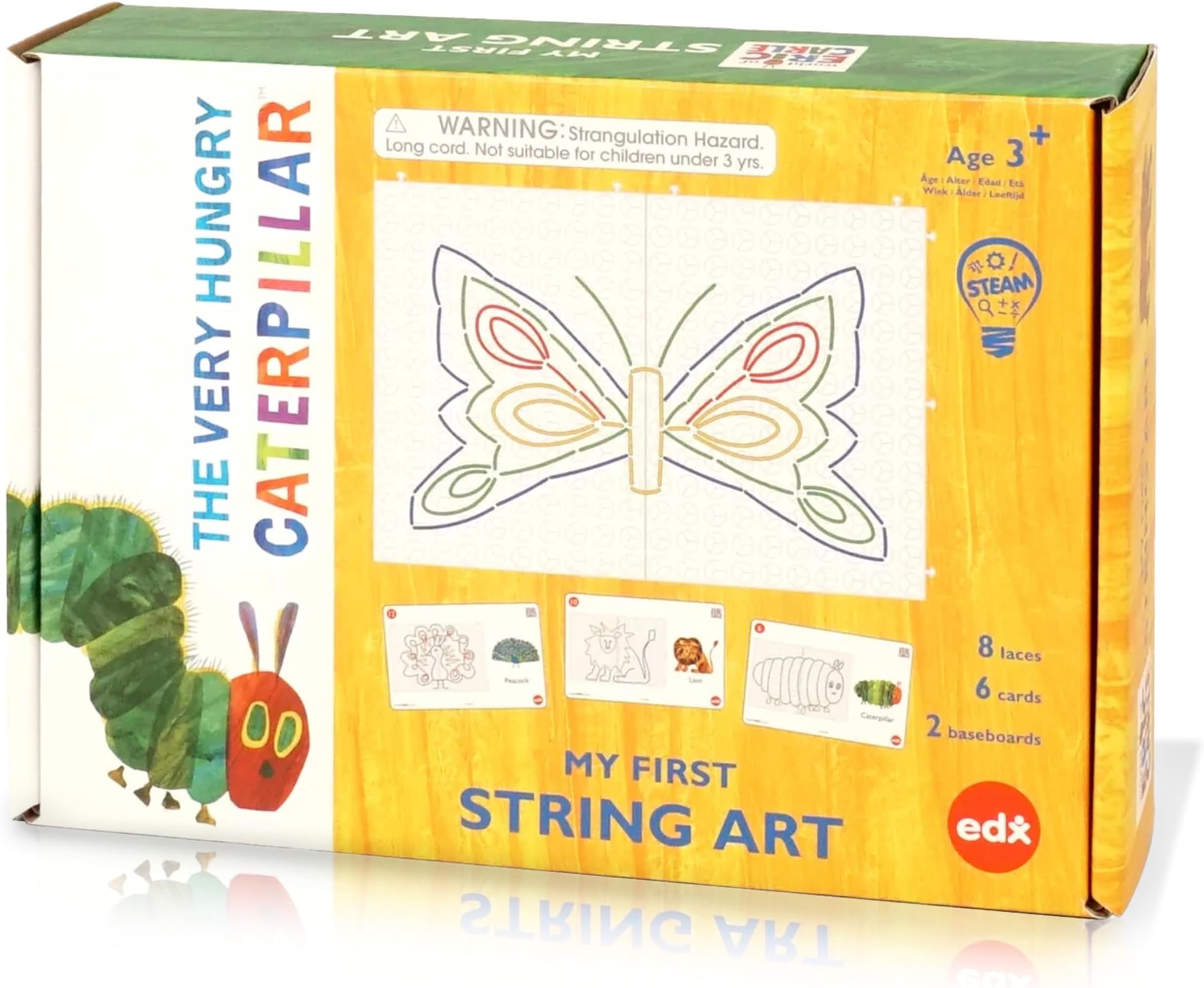The Very Hungry Caterpillar My First String Art – Early Learning Toddler Craft Set by EDX Education | Fine Motor Skills Activity Board with Colourful Strings | Sensory Toy for Ages 3+