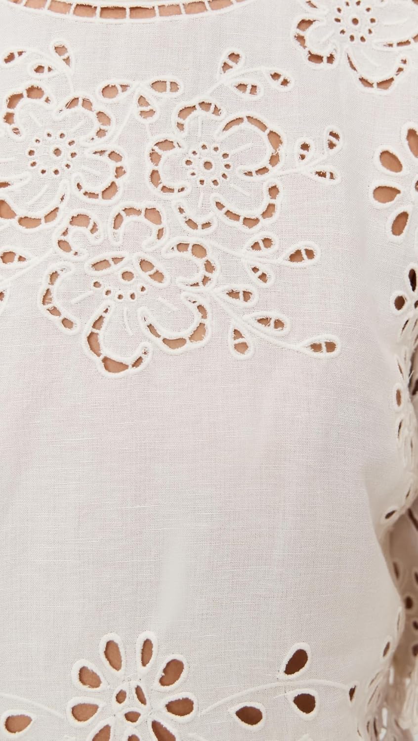 Sea Women's Lula Embroidery Short Sleeve Top - Image 6