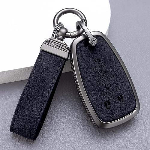 Miniatura 6 de YO&YOYE Compatible con cubierta de llavero Chevy con llavero de cuero Funda protectora de llave para Chevrolet Equinox Malibu Cruze Camaro Tahoe