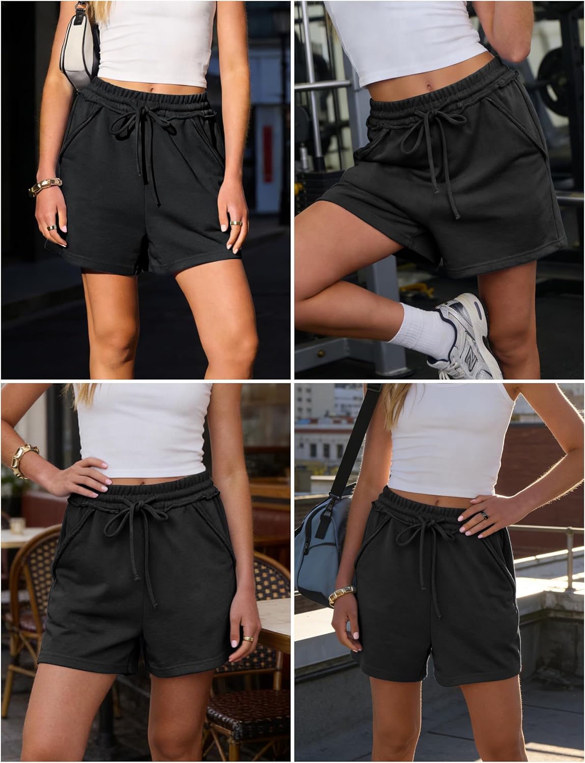 ANRABESS Womens Sweat Shorts Summer Casual Loose Athletic Workout Drawstring Comfy Running Shorts Beach Vacation Clothes - Image 5