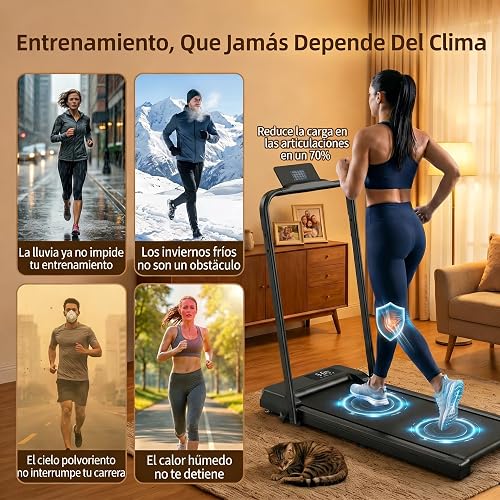 VitaForge Tapis de Course,Tapis Roulant Pliable,Vitesse Max 10 km/h, Support Tablette Ventouse, télécommande, Silencieux Walking Pad Compact pour la Maison et Le Bureau (Black) - 7