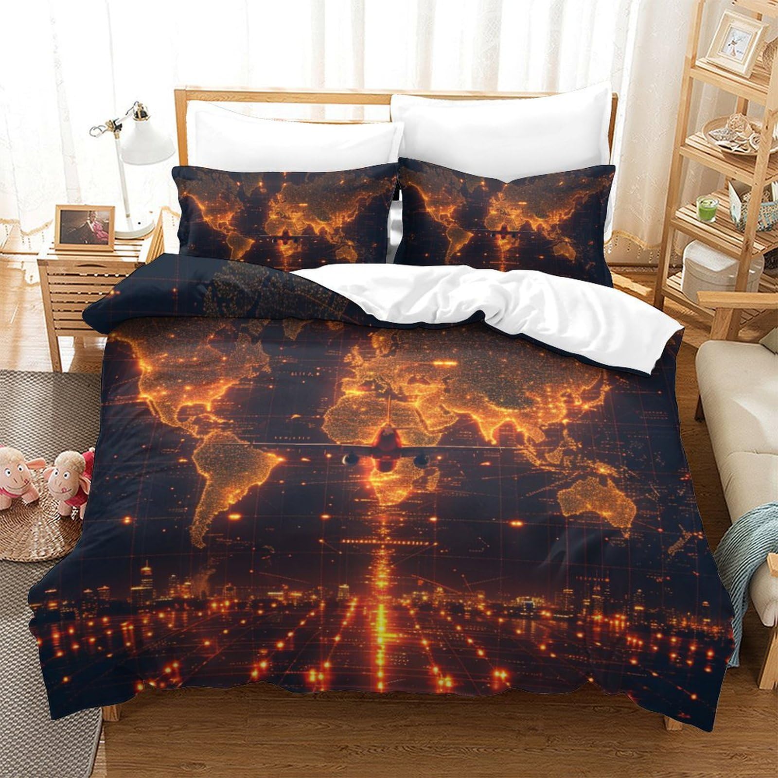 Housse de couette respirante avion 3D pour un sommeil frais et sans transpiration