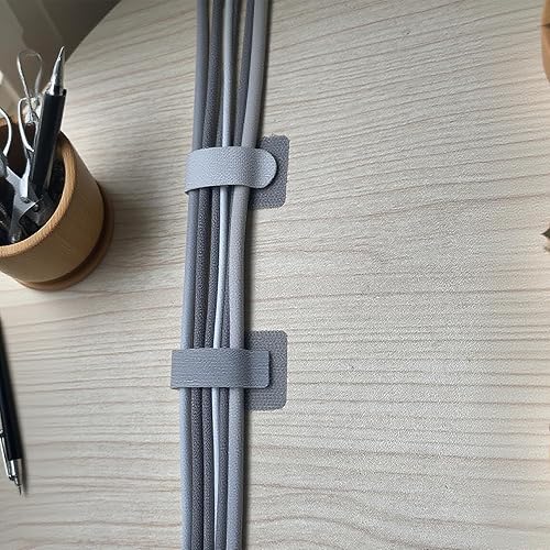 Miniatura 5 de Kit de gestión de correas adhesivas de gancho, bridas reutilizables para cables, organizador de cables, 40 piezas  para escritoriodebajo del