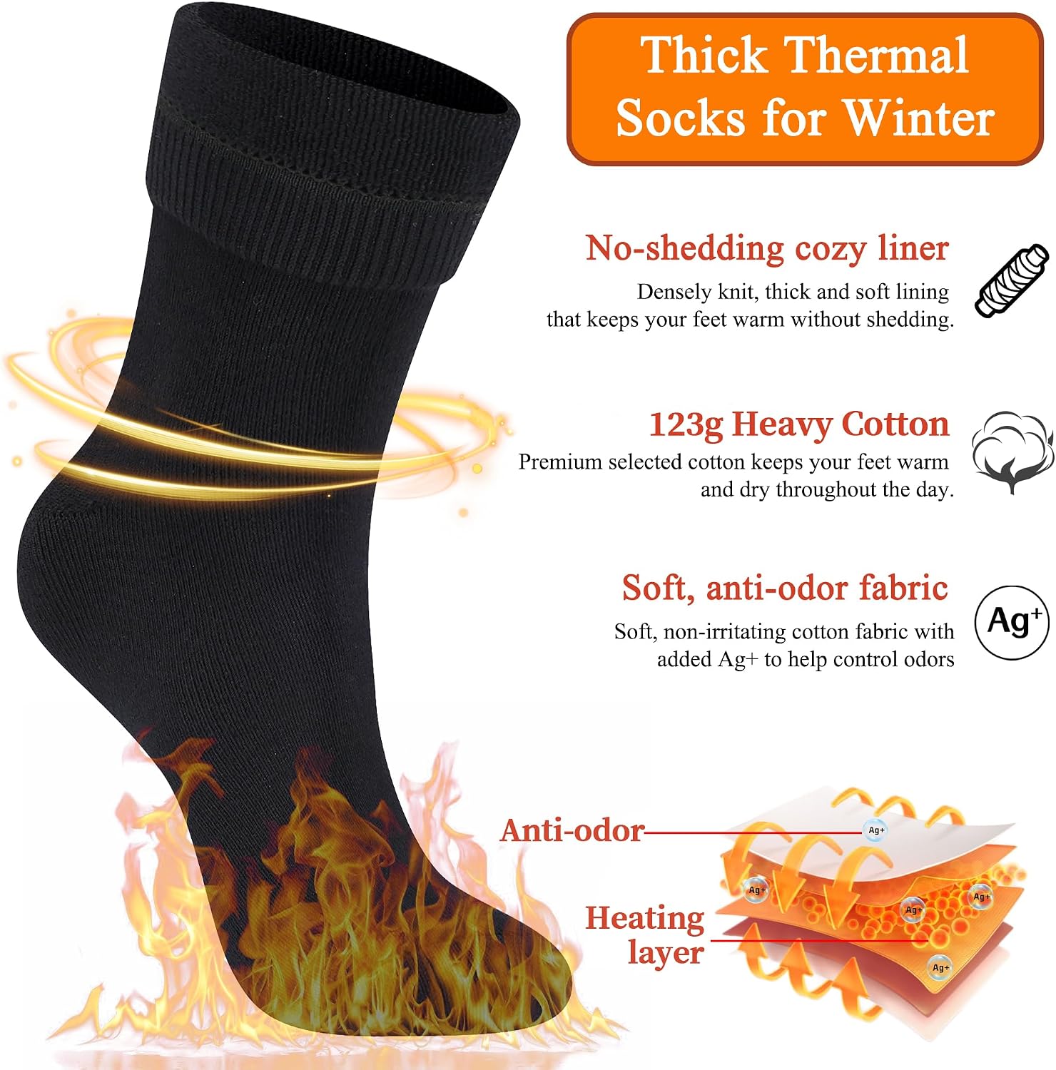 Mens Winter Warm Extra Thick Insulated Thermal Crew Boot Socks