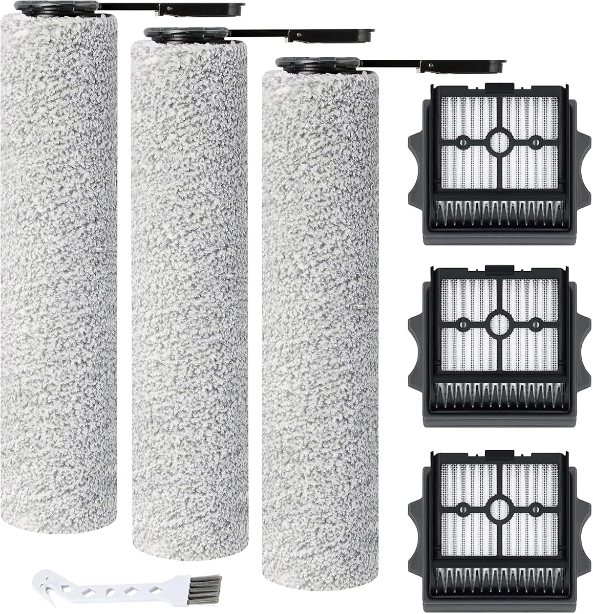 (7pcs) HEPA Filters & Replacement Brush Rollers Compatible For Tineco Stretch S6 /Switch S6 /S7 Stretch /S9 Artist Wet Dry Vacuum Cleaner, Parts Accessories Kit Inclue 3 Vacuum Filter, 3 Brush Rollers