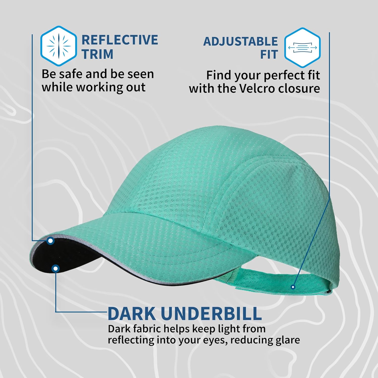 TrailHeads Women's Race Day Performance Running Cap, Lightweight & Quick Drying Mesh Sports Hat with Reflective Trim - Image 6