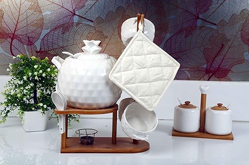 Miniatura 9 de HM Covers - Soporte para ollas (100% algodón, 10 unidades), color blanco sólido