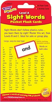 Trend Enterprises Sight Words Level A Flash Cards - 108 Dolch & Fry Words