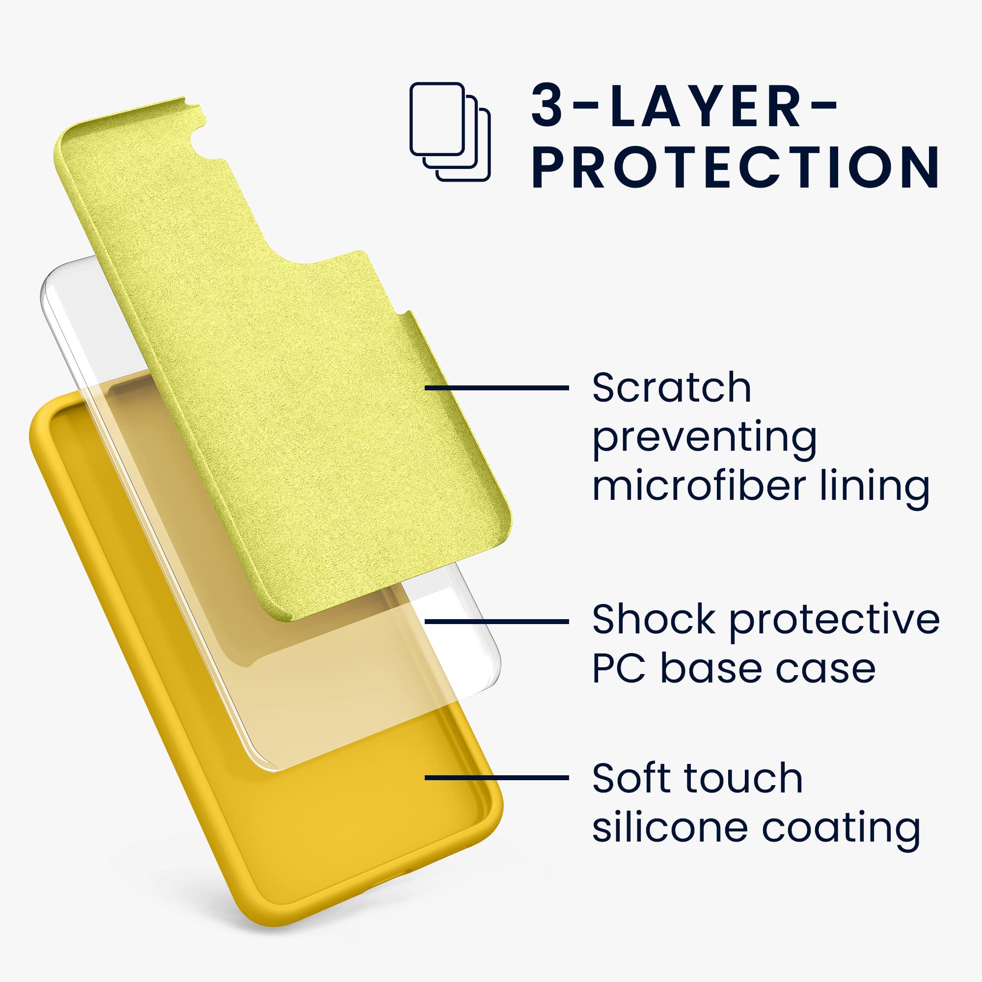 kwmobile Cover for Samsung Galaxy S23 Case - Back Case for Smartphone in TPU Silicone - Rubberized Protection - Honey - 2