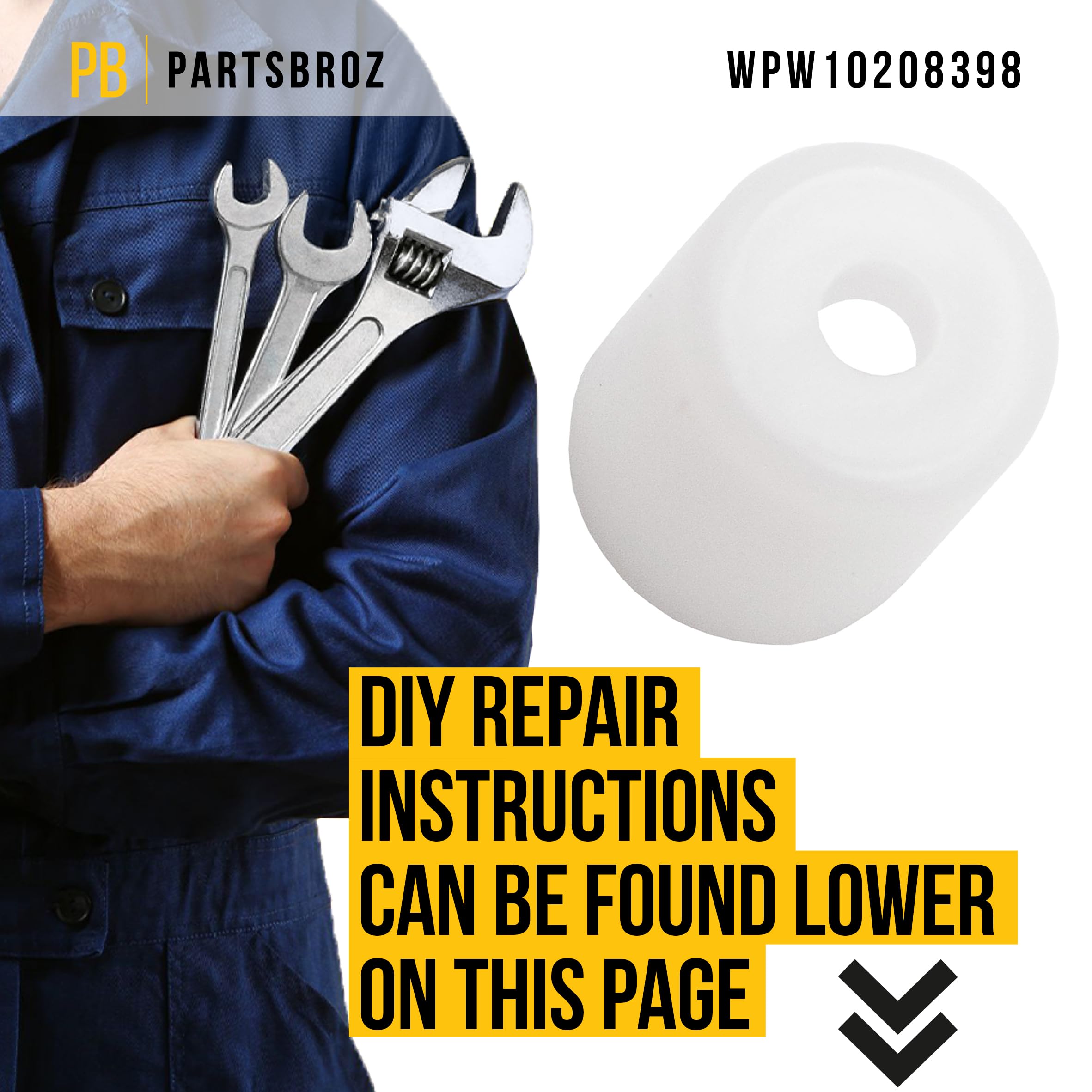 Amazon.com: WPW10208398 Dryer Door Hinge Cap - Replaces AP6017113 