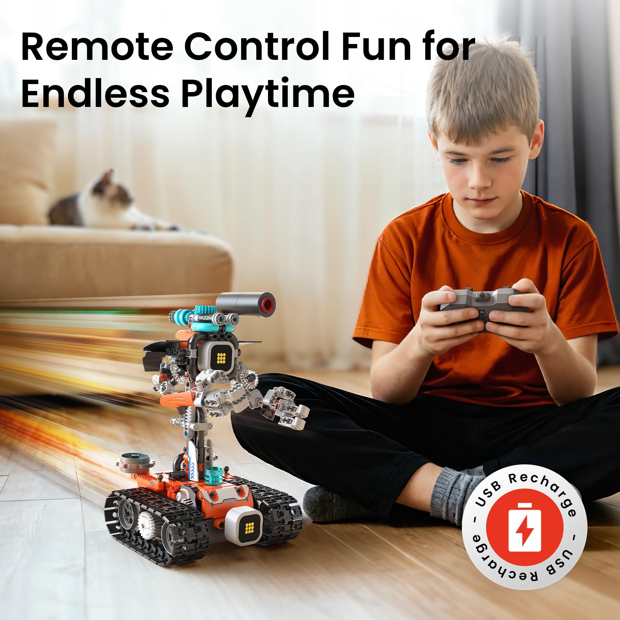 Sillbird Robot technique programmable 5 en 1 avec application et télécommande | Jouet STEM pour enfants de 8 à 12 ans, cadeau créatif et éducatif, kit de construction de 596 pièces