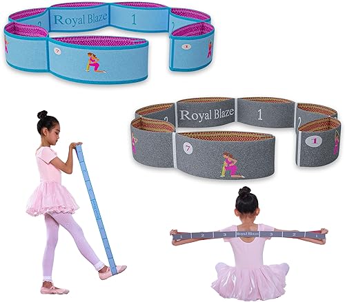 Miniatura 10 de Stretch Strap with Loops – 2 PCS Multi-Loop Yoga & Physical Therapy Stretching Band, Cotton Flexibility Strap for Exercise & Ballet Rosa y morado (7
