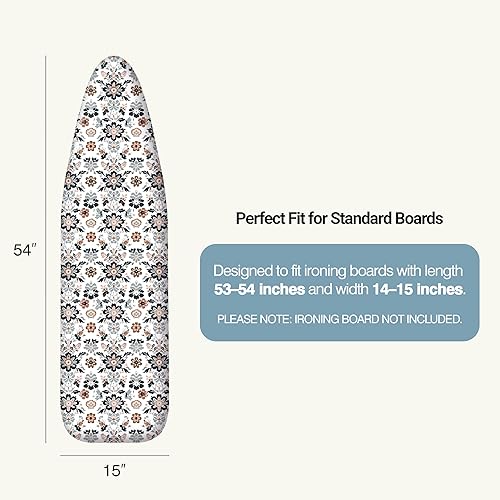 Vista 10 de Funda y almohadilla para tabla de planchar de 18 x 54 pulgadas, algodón natural extra grueso, resistente al quemado y a las manchas, cubierta