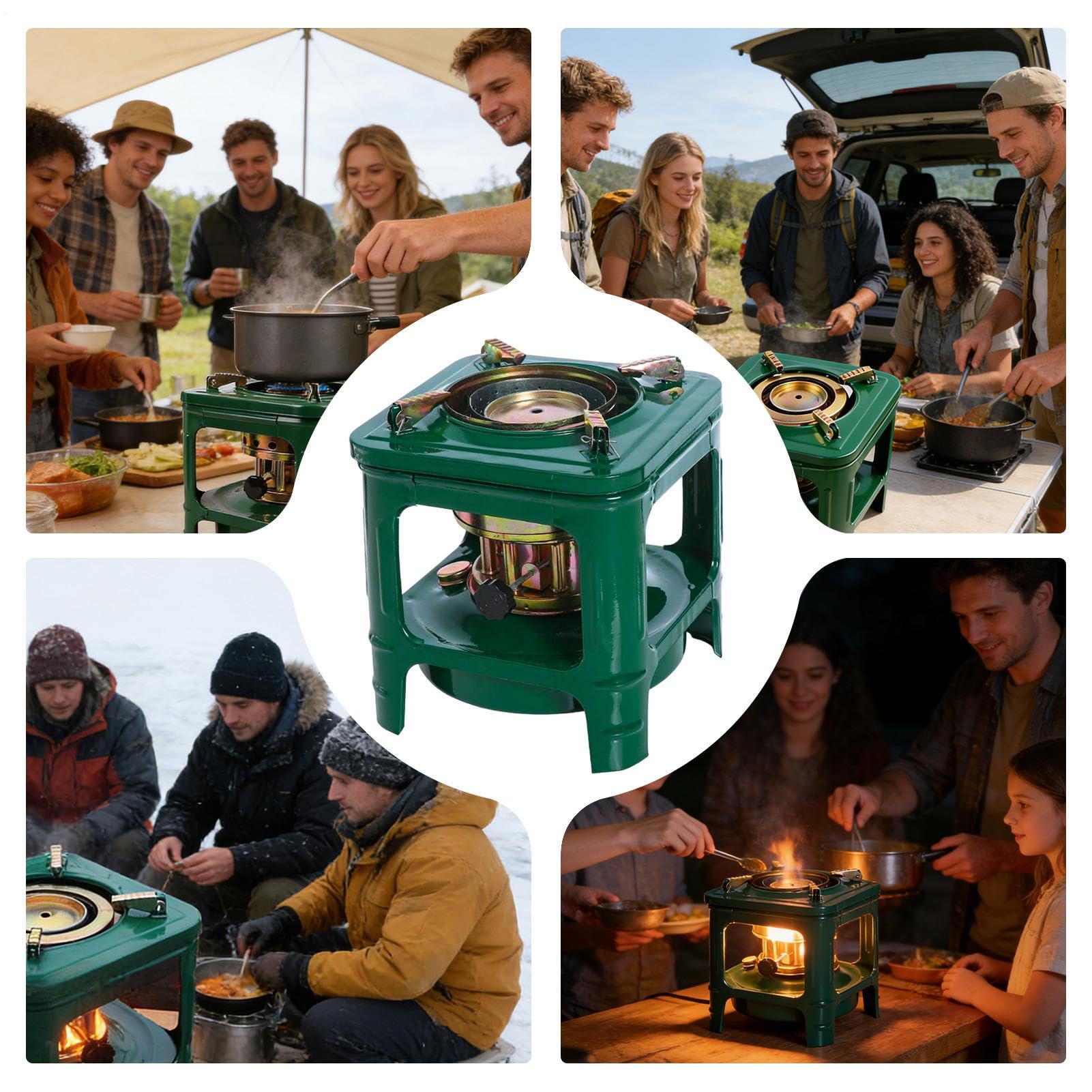 Réchaud De Camping Portable Chauffage Rapide Et Gril Incorporé | Réсhaud À Alсооl Portable Camping Pour Cuisiner En Randonnée Rando Sac À Dos Jardin Foyer Patio